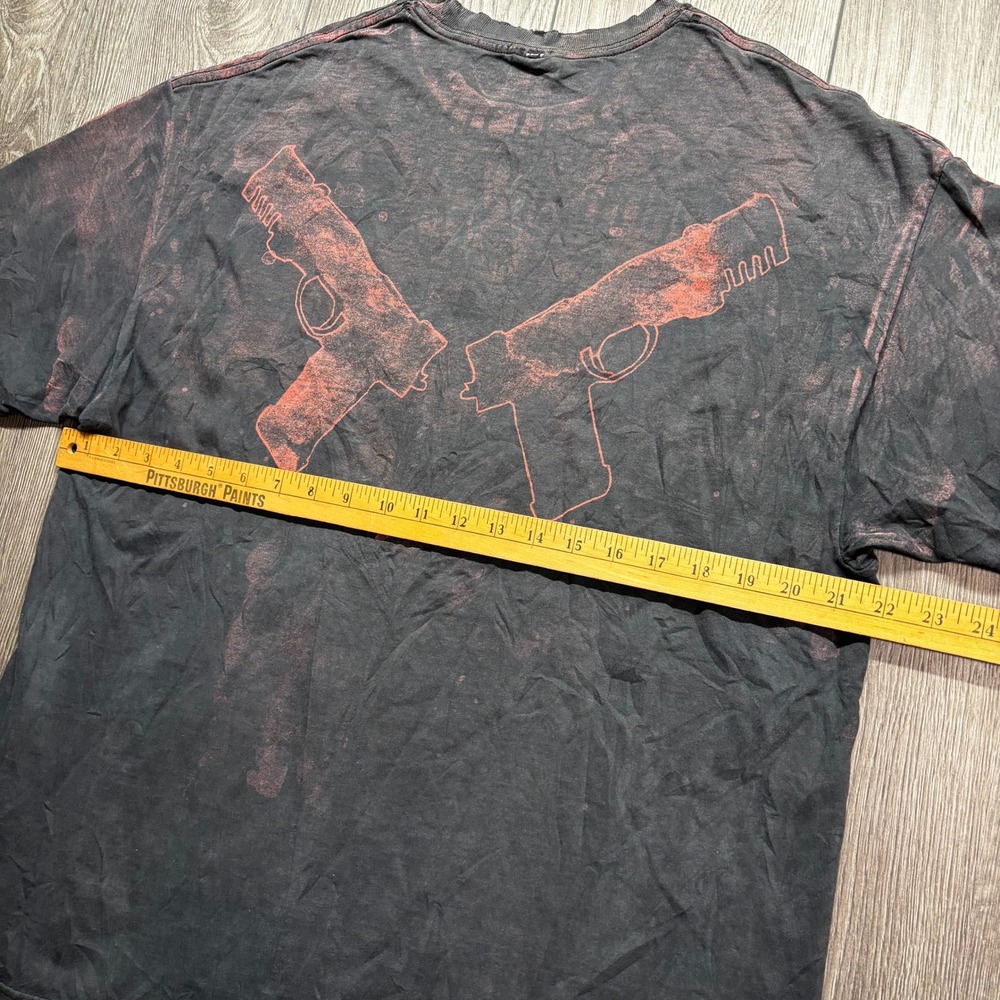 Vintage Bullet For My Valentine Band Shirt Mens XL Skull Guns Bleach Wash Black - Picture 8 of 9